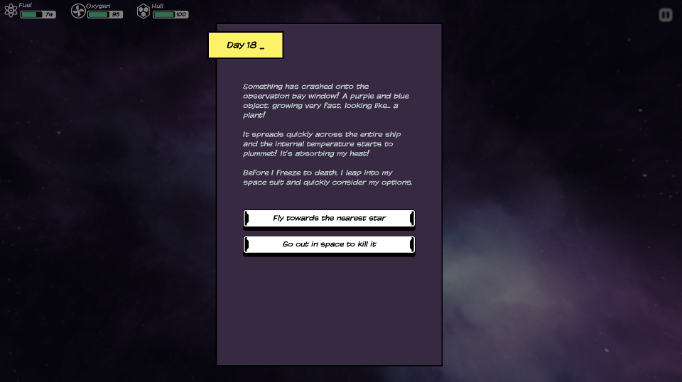 An example of Out There’s random interstitial story segments.