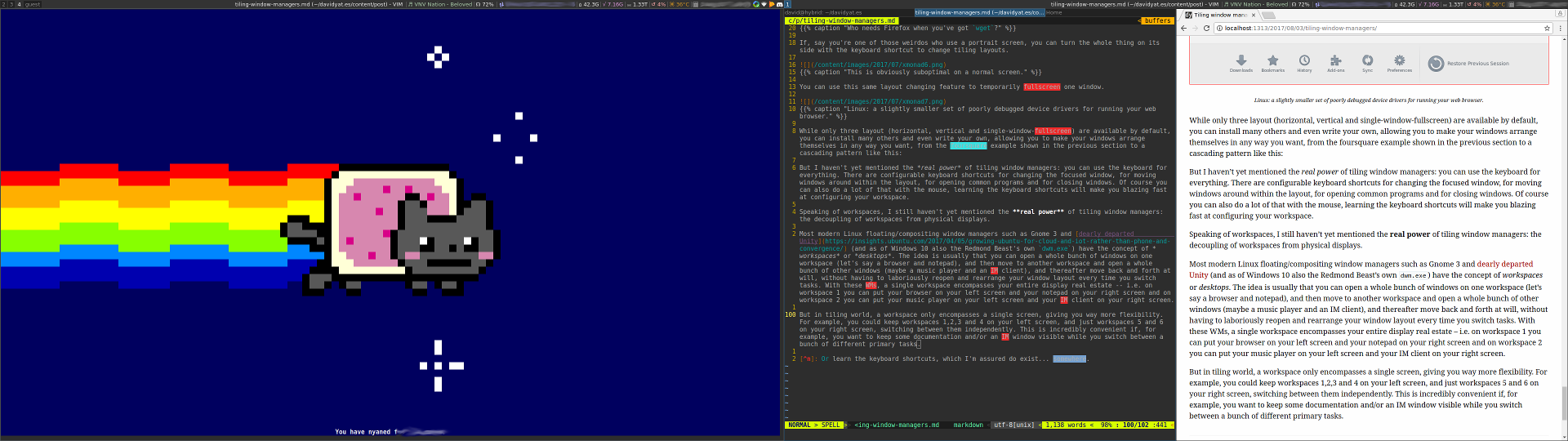 …next minute I’m writing my blog and watching rainbow poptart cat…