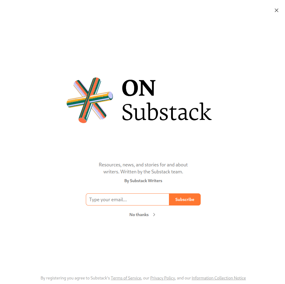 Please commit to receiving emails from us before reading a single article.